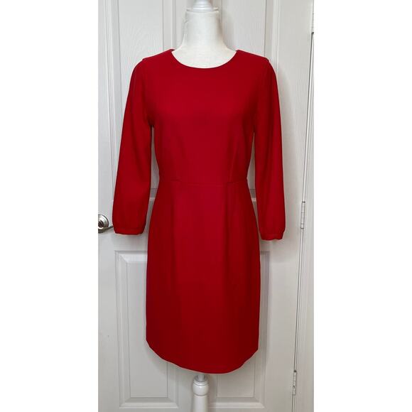 J Crew Collection Red Orange 100% Wool Dress size 4 Med - Picture 1 of 12